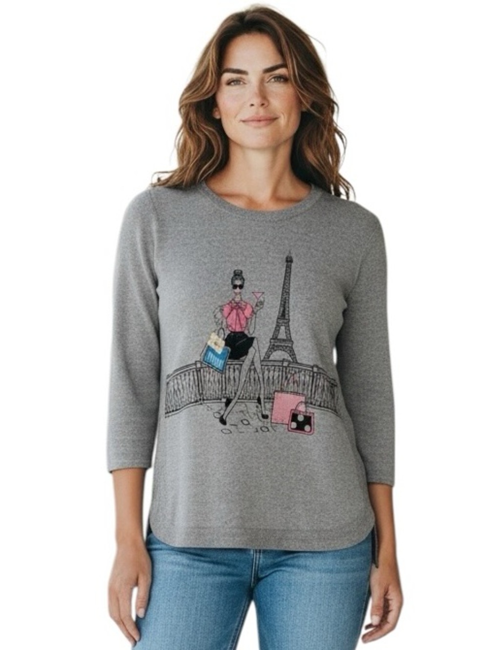 LOVE + LACE Paris Boutique Graphic Knit Top